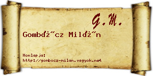 Gombócz Milán névjegykártya
